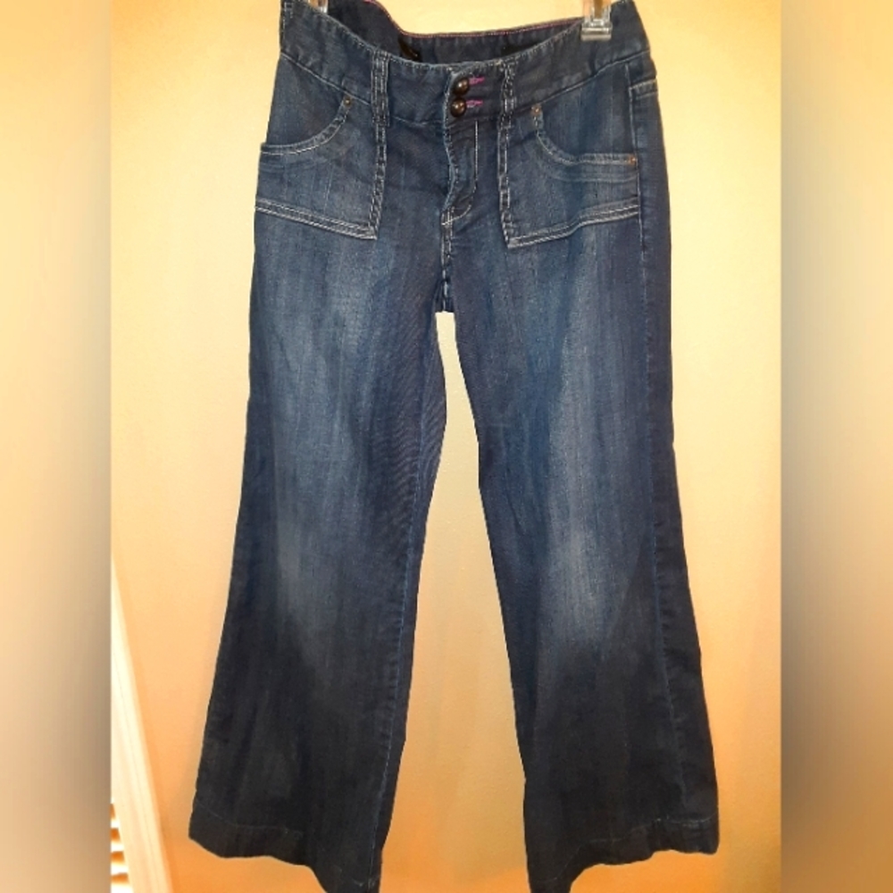 Flared dark wash jeans